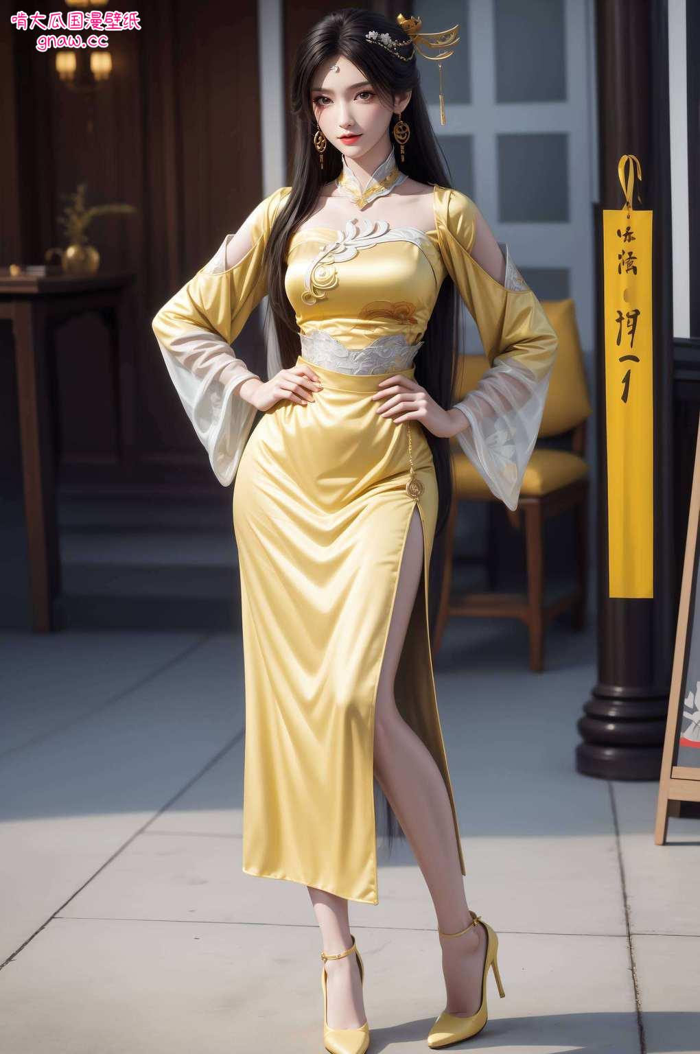 来点炫彩震撼画面啦！这款金瓶儿跳舞的壁纸每天都是震撼画面