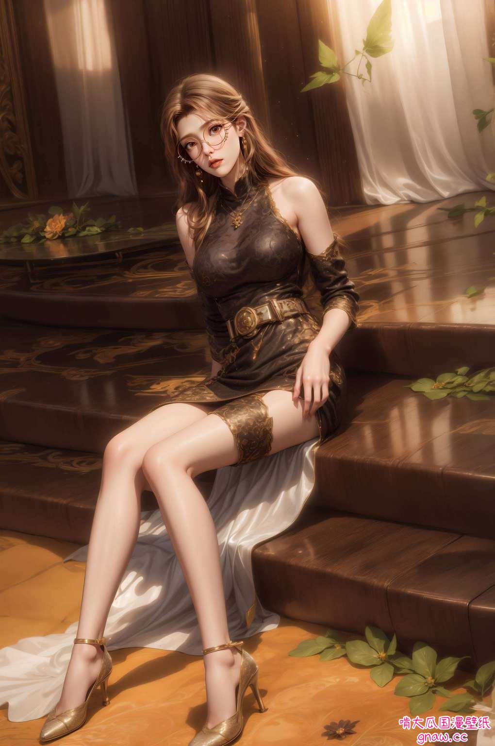 动漫美女的典范她的倩影如壁画般定格在每一款壁纸之上