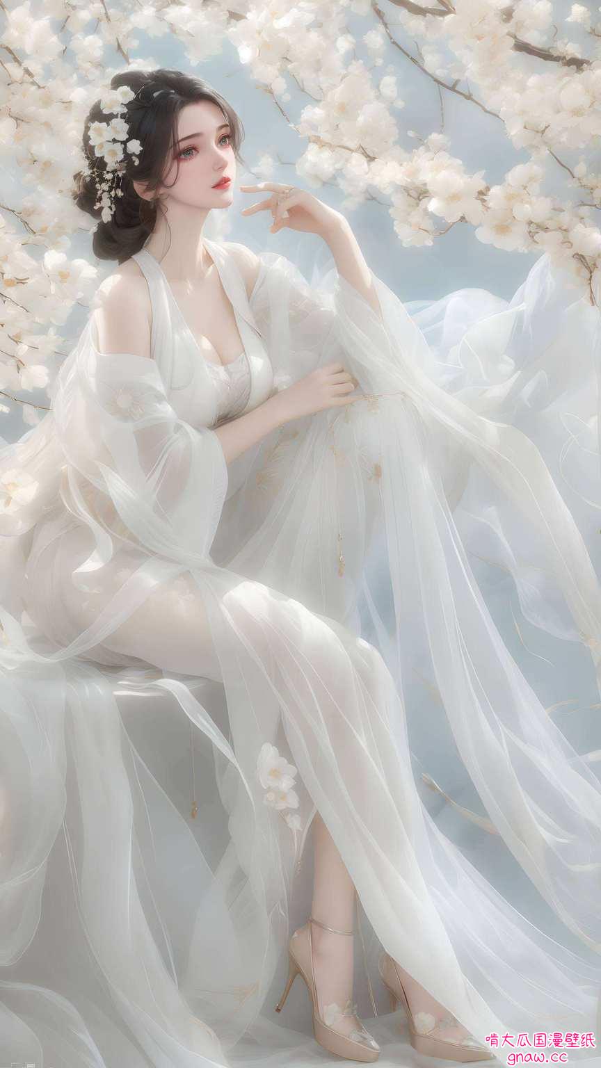 她的壁纸犹如仙境画卷笑容温婉如春风