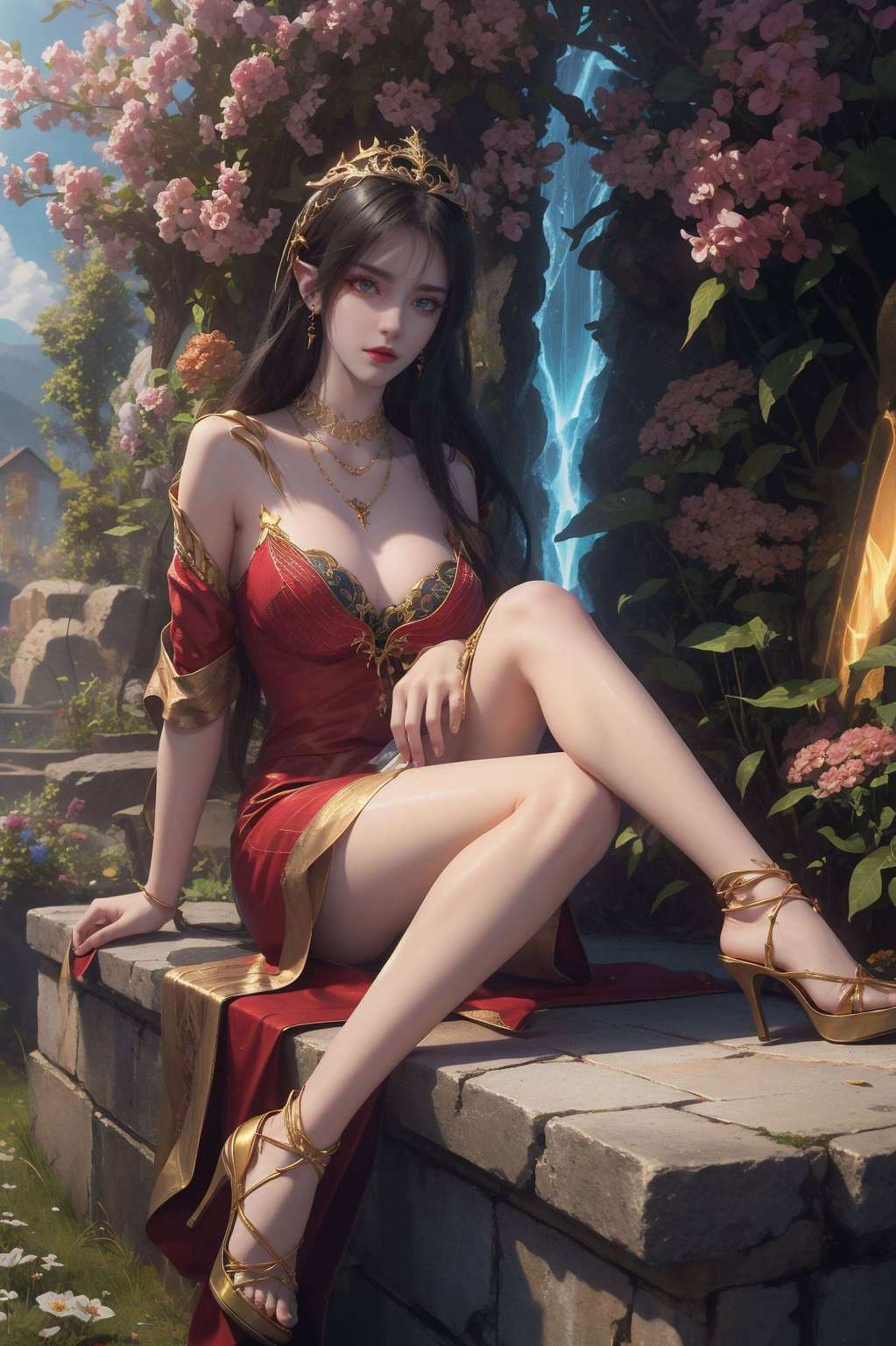 美杜莎凝眸生辉,国漫美女蛇女影吞天蟒舞彩鳞绚