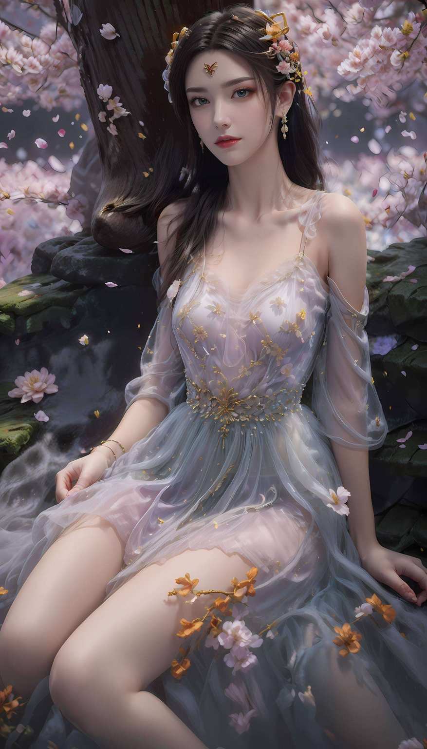 彩鳞闪耀时而盘踞如七彩吞天蟒