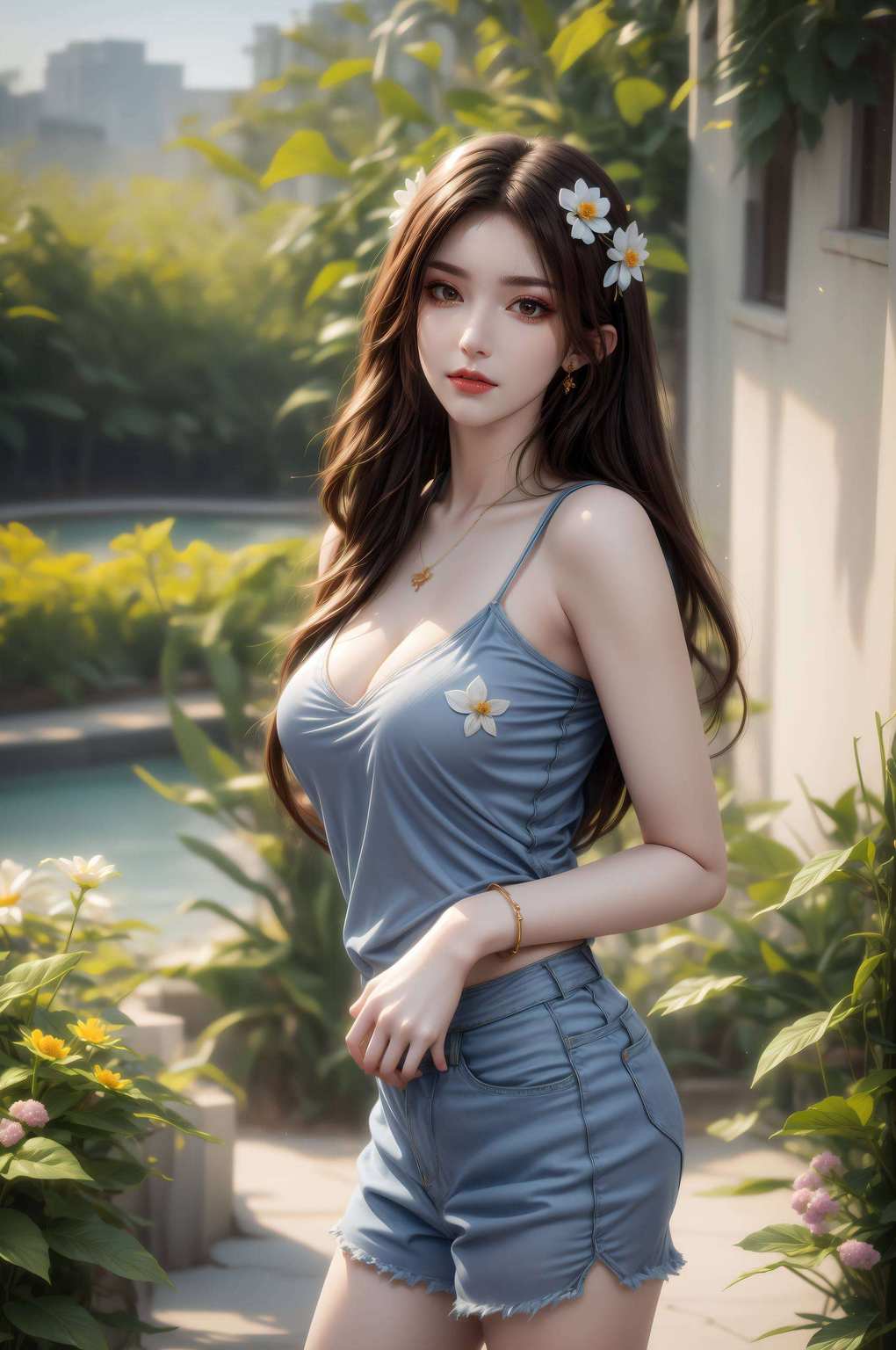 彩鳞壁纸上的她眼神犀利