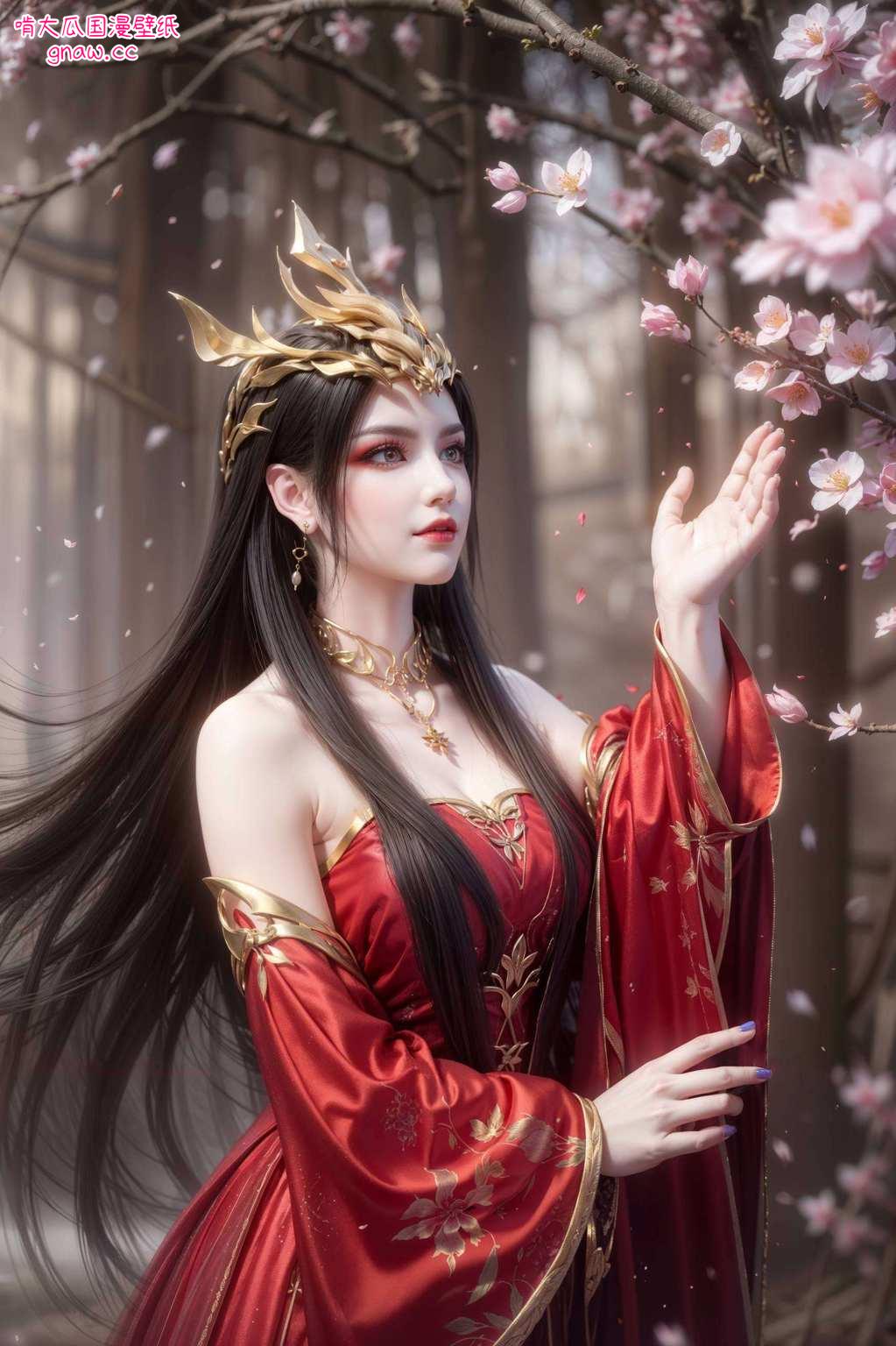 她的美犹如壁纸上的彩鳞