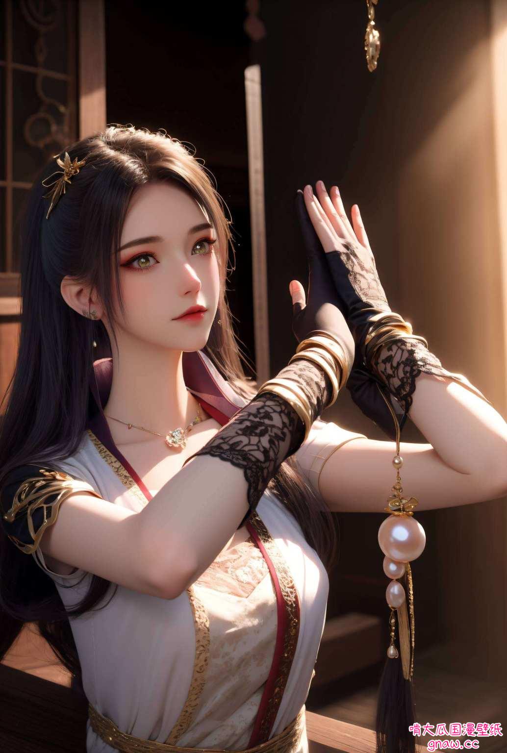 她仿佛从玄幻世界中走出那飘逸的衣袂