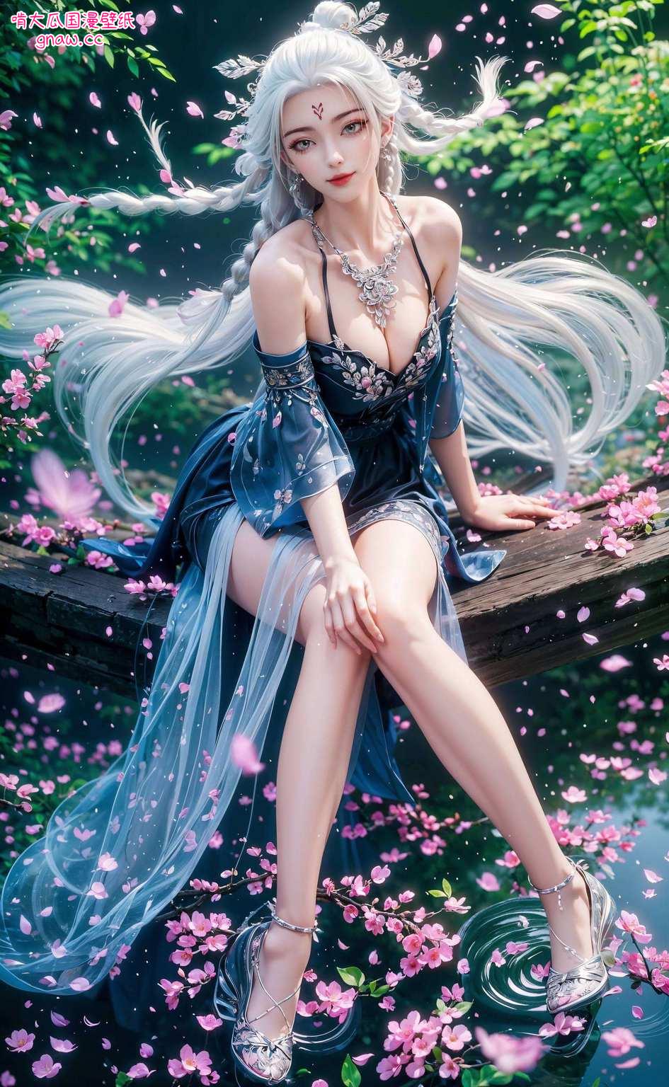梦幻玄幻风尽显小白壁纸环绕圆环坐
