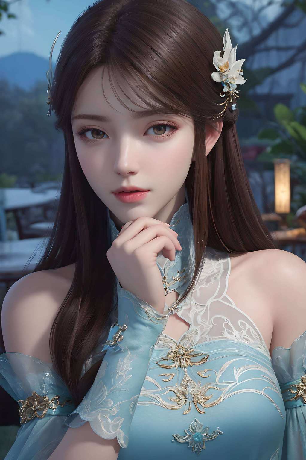 美眸含笑她的气质如兰