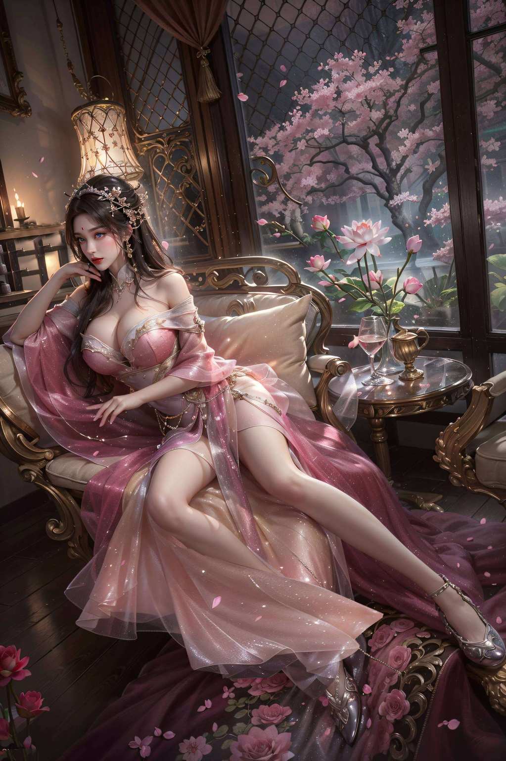 清辉漫洒壁纸间映