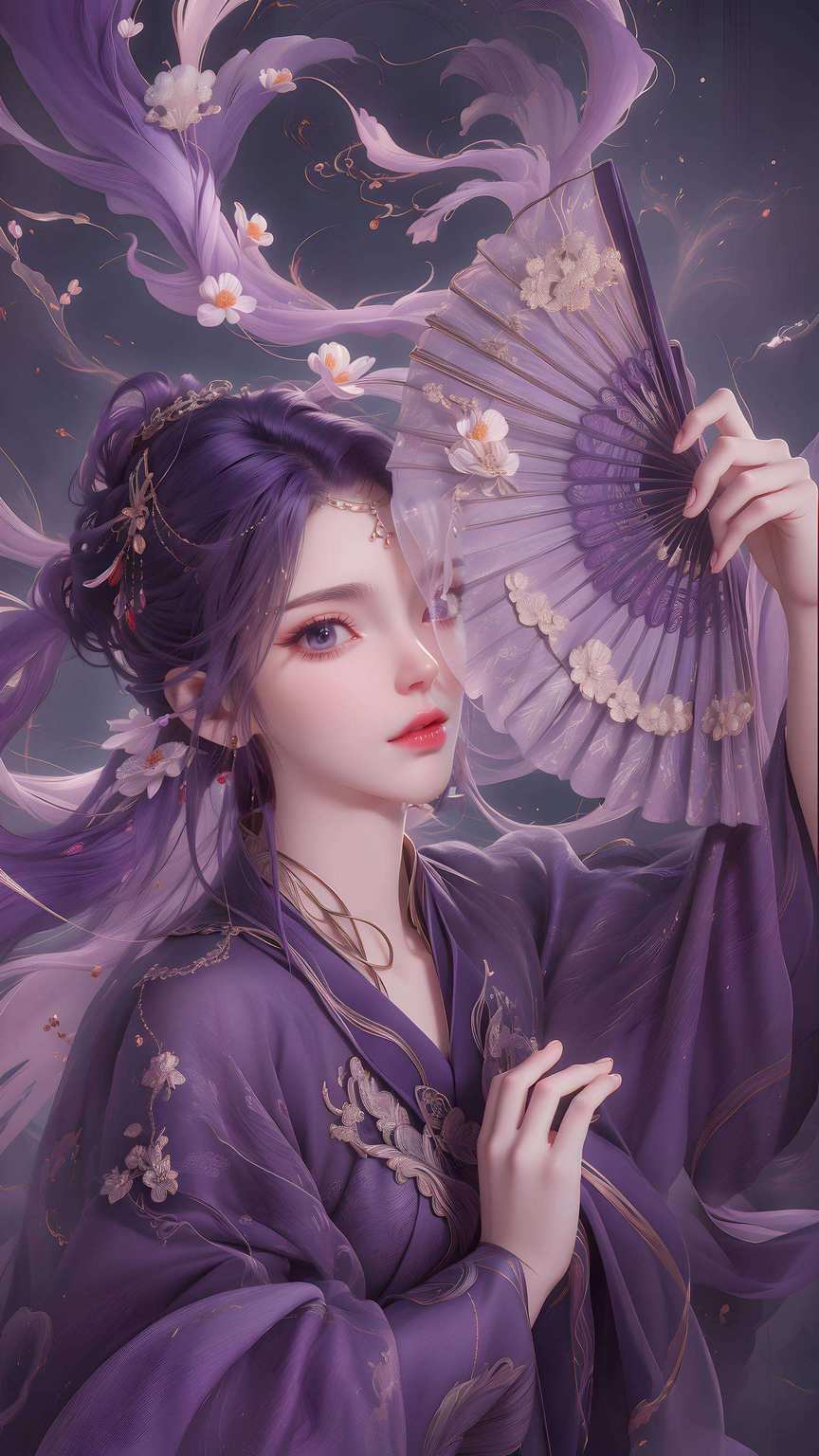 这高清可爱的云曦在完美世界壁纸中轻轻摇曳